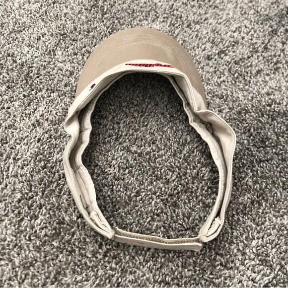 Indiana Beach Visor Hat Embroidered Vintage One Size Tan Neutral Crow - Picture 5 of 6